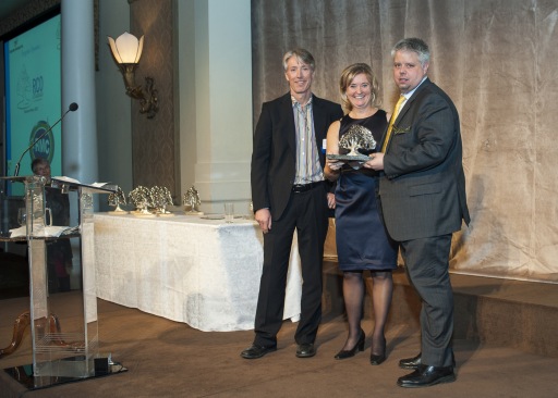 James Ewles, President of Raw Materials Company accepting the Recycling Council of Ontario Platinum Award.